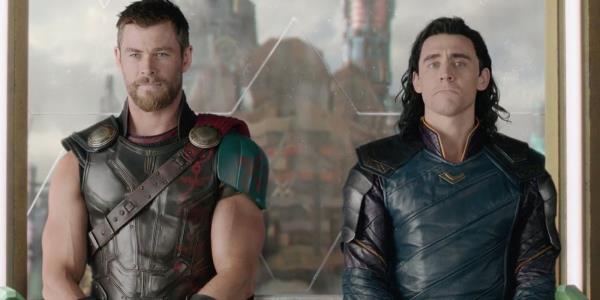 Chris Hemsworth as Thor and Tom Hiddleston as Loki in Thor: Ragnarok